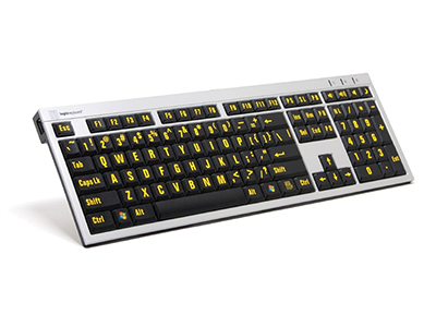 LargePrint Geel op Zwart – PC Slim Line Keyboard